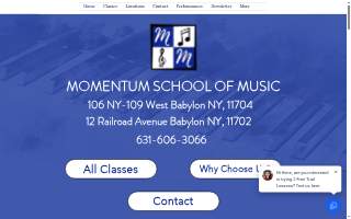 Momentum School Of Music website