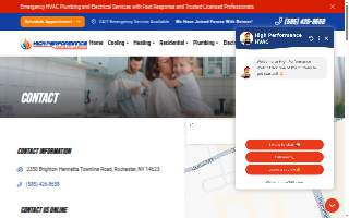 High Performance Heating & Air Conditioning website