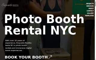 Exquisite Booths INC. Photo Booth Rentals website