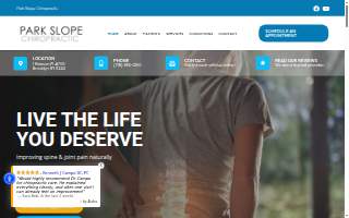 Park Slope Chiropractic website