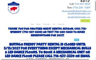 Buffalo Freddy Party Rentals website