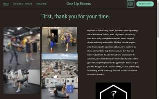 One Up Fitness website