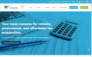Fincadia Tax Services website