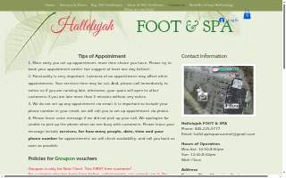 Hallelujah Foot & SPA website