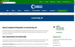 Complete Orthopedics of Central Islip website