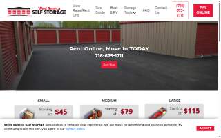 West Seneca Self Storage website