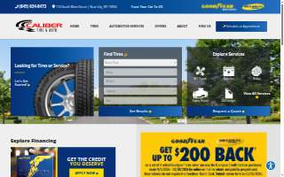 Caliber Tire and Auto Service website