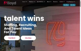 Lloyd Staffing of Copiague website