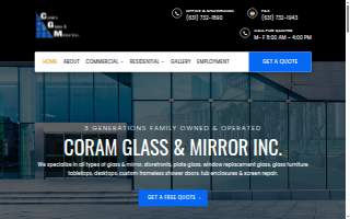 Coram Glass & Mirror Inc website