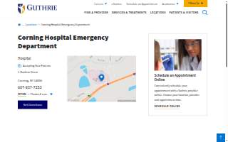 Guthrie Corning Hospital Emergency Room website