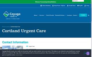 Cortland Urgent Care website