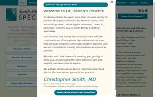 Smith Allergy & Asthma Specialists - Johnson City Office of Endicott website