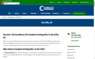 Complete Orthopedics of Dix Hills website