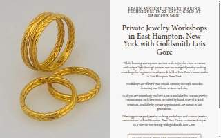 Hampton Gem® LLC Workshops in 22 Karat Gold website