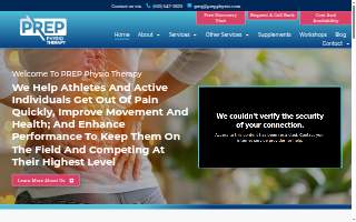 PREP Physio Therapy website