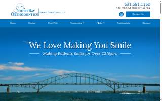 South Bay Orthodontics of East Islip website