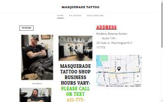Masquerade Tattoo Shop website