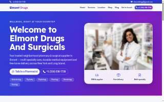 Elmont Drugs and Surgicals website