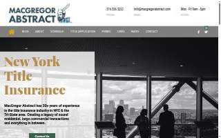 MacGregor Abstract Corp. of Elmont website