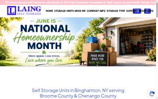 Laing Self Storage Endicott website