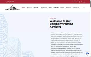 Pristine Advisers website