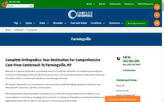 Complete Orthopedics of Farmingville website
