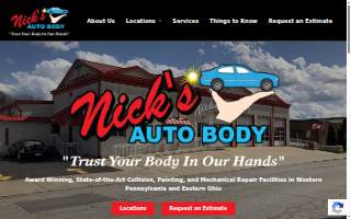 Nick's Auto Body website