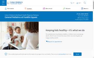 Cohen Children's Northwell Health Physician Partners General Pediatrics at Franklin Square website