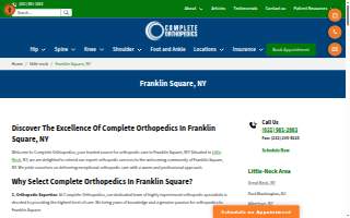 Complete Orthopedics of Franklin Square website