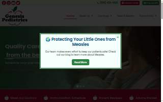 Genesis Pediatrics website