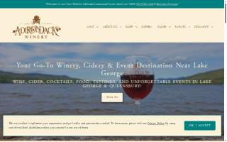 Adirondack Winery's snug tasting room website