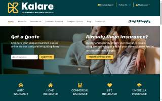 Kalare Insurance website