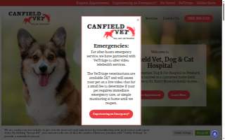 Canfield Vet, Dog and Cat Hospital of Henrietta website