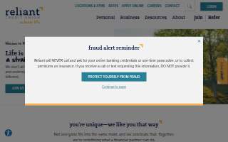 Reliant Credit Union website