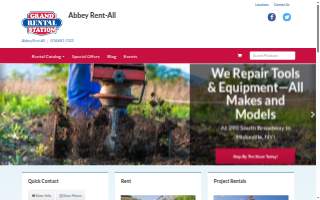Abbey Rent-All website