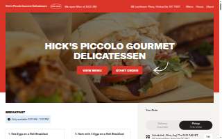 Hick's Piccolo Gourmet Delicatessen website