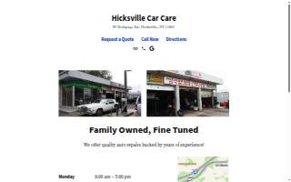 Hicksville Car Care website