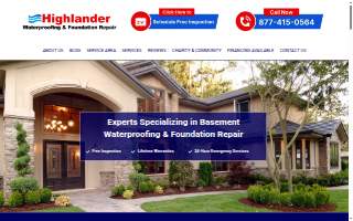 Highlander Waterproofing & Foundation Repair website