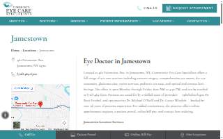 Community Eye Care Specialists - Jamestown website