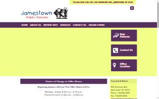 Jamestown Pediatric Associates website