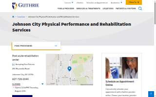 Guthrie Johnson City Physical Performance and Rehabilitation - Rehabilitation Services website