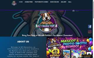 KZ Characters & Photobooth Rentals website