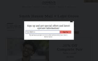 Cohen's Fashion Optical of Lake Grove website