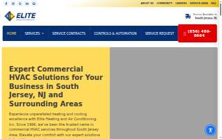 Elite Heating and Cooling website