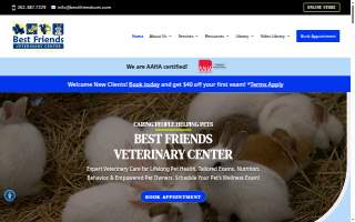 Best Friends Veterinary Care website