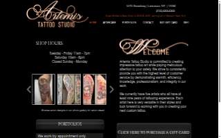 Artemis Tattoo Studio website
