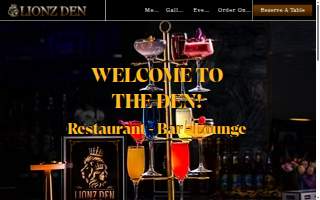 Lionz Den Restaurant and Bar website