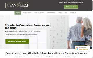 New Leaf Cremation website