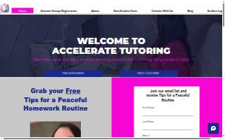 Accelerate Tutoring website