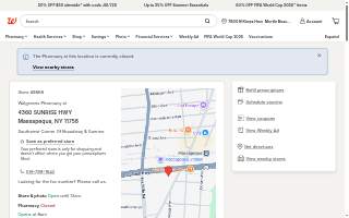 Walgreens Pharmacy of Massapequa website